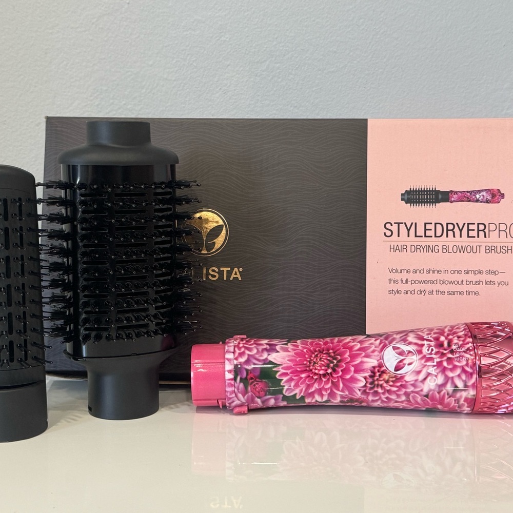 Calista Style Dryer Pro Hair Drying Blowout Brush (purple Mum Flr) 2.75”…